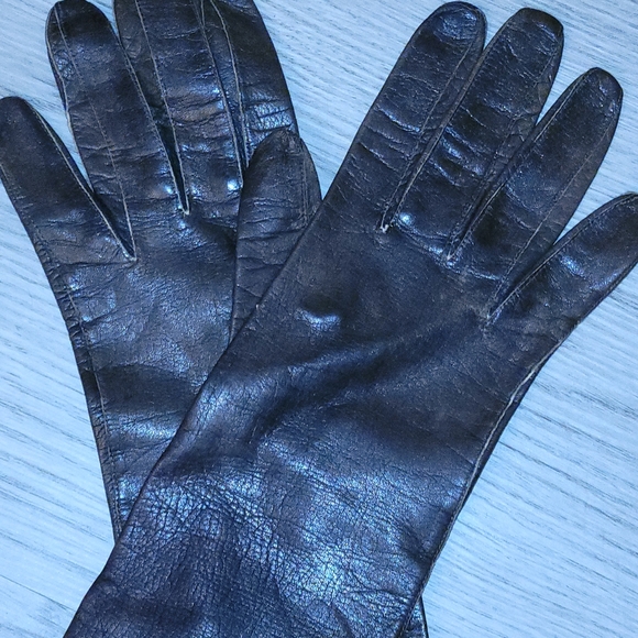 Vintage small leather gloves size 6 1/2 soft supple - Picture 5 of 6